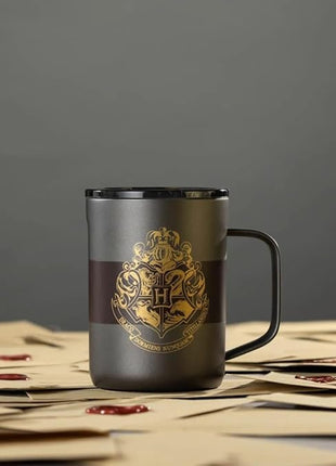 Corkcicle Harry Potter Coffee Mug - Stainless Steel Insulated Cup With Lid For Tea & Coffee - Non-Slip Silicone Base - Durable Travel Mug - Dishwasher Safe - BPA Free - 16 oz - Hogwarts Crest
