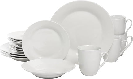 10 Strawberry Street Simply Round 16 Piece Dinnerware Set, White