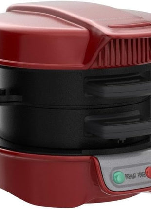Hamilton Beach Breakfast Sandwich Maker with Egg Cooker Ring, Customize Ingredients, Perfect for English Muffins, Croissants, Mini Waffles, Perfect White Elephant Gifts, Red (25476)
