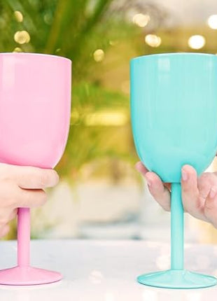 AMZUShome Stainless Steel Wine Glasses(2 Pack).Double Walled Vacuum Insulated Wine Tumbler Cups With Lid and Straw.Friendship,Christmas,Birthday Gifts for Women Men Friends Dad Mom(10oz Mint Green)