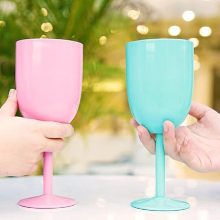 AMZUShome Stainless Steel Wine Glasses(2 Pack).Double Walled Vacuum Insulated Wine Tumbler Cups With Lid and Straw.Friendship,Christmas,Birthday Gifts for Women Men Friends Dad Mom(10oz Mint Green)