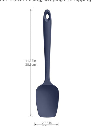 U-Taste Silicone Spoon Spatula Set, 600ºF High Heat Resistant Food Grade Flexible Rubber Scraper, Cooking Mixing Baking Kitchen Utensils Set of 3 (Midnight Blue)