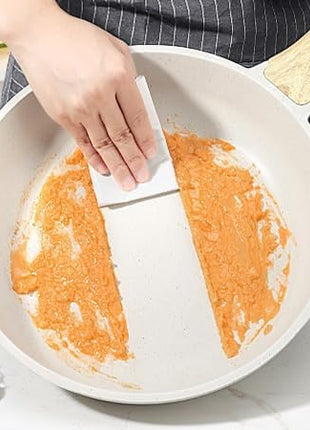 GiPP Nonstick Frying Pan Skillet with Lid - 9.5" White Granite Non Stick Pans, Omelette Pan with Heat-Resistant Handle, Compatible with All Stovetops, PFOA Free