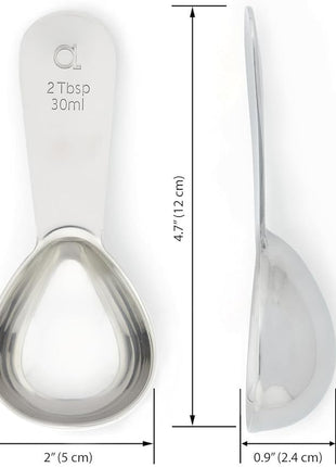 Apace Living Coffee Scoop (Set of 2) - 2 Tablespoon (2 Tbsp / 1/8 Cup / 1 oz) - The Best Stainless Steel Measuring Spoons for Coffee, Tea, and More