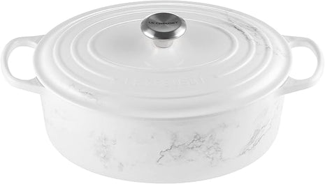 Le Creuset Enameled Cast Iron Signature Oval Dutch Oven, 6.75 qt., Marble