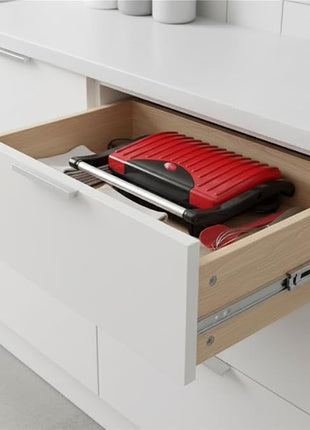 Panini Press - Sandwich Maker with Nonstick Plates - Indoor Countertop Grill for Cooking Burgers, Steak, Grilled Cheese, and More (Red)