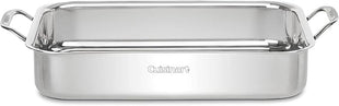 Cuisinart 7117-14RR 14-Inch Chef's-Classic Cookware-Collection, Lasagna Pan w/Stainless Roasting Rack, Stainless Steel