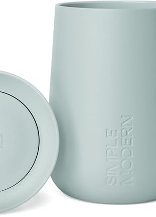 Simple Modern Voyager Signature Mug | Travel Coffee Tumbler with 360° Lid and Handle | Ceramic-Lined Insulated Stainless Steel Iced Cold Brew Cup | 12oz, Sea Glass Sage