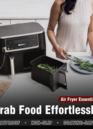 Walfos Kitchen Small Tongs - 7 inch Heavy Duty Mini Food Tongs, Stainless Steel and Non-Slip Heat Resistant Handle - Great for Cooking, Salad, Grilling and Barbecue，3 Piece