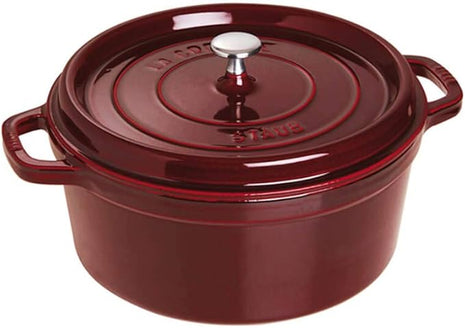 STAUB Cast Iron Roaster/Cocotte, Round, 26 cm, 5 L, Grenadine
