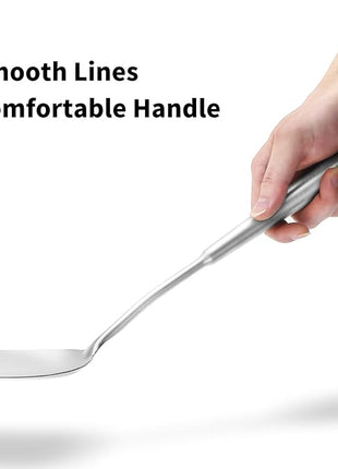 14-15" Wok Spatula and Ladle,2 PCS Wok Tools Set,304 Stainlss Steel Cooking Utensils,Matte Wok Accessories,Solid Wok Utensils
