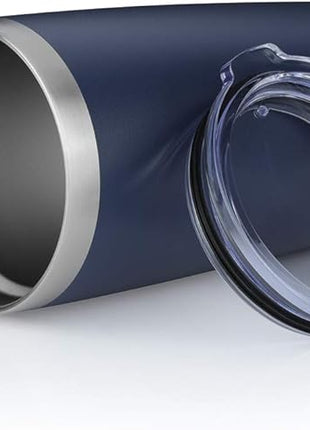 20oz Tumbler Bulk Stainless Steel Vacuum Insulated Tumblers with Lid Double Wall Travel Mug, Durable Powder Coated Coffee Cup, Suitable for Ice Drinks and Hot Beverage (Navy 1pack)