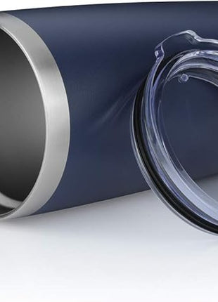 20oz Tumbler Bulk Stainless Steel Vacuum Insulated Tumblers with Lid Double Wall Travel Mug Durable Powder Coated Coffee Cup, Suitable for Ice Drinks and Hot Beverage (Navy 12pack)