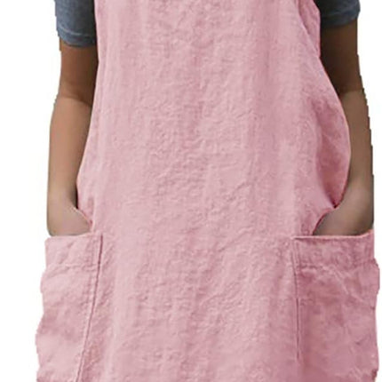 YESDOOD Cotton Linen Apron Cross Back Apron for Women with Pockets Pinafore Dress for Baking Cooking