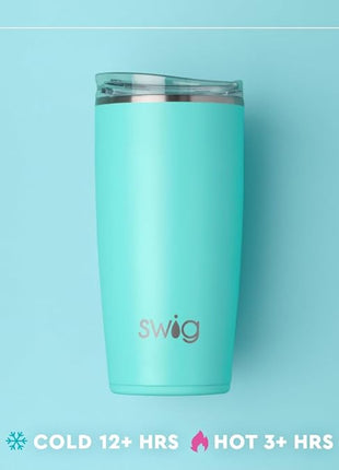 Swig Life 22oz Insulated Tumbler, Travel Coffee Tumbler with Lid, Cup Holder Friendly Travel Coffee Mug, Stainless Steel, 22 oz Tumblers, Reusable Insulated Mug with Lid (Golf Ball)