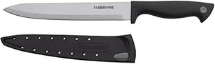 Farberware Edgekeeper 8-Inch Slicing Knife with Self-Sharpening Blade Cover, High Carbon-Stainless Steel Kitchen Knife with Ergonomic Handle, Razor-Sharp Knife, Black