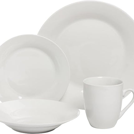 10 Strawberry Street Simply Round 16 Piece Dinnerware Set, White