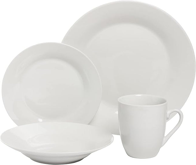 10 Strawberry Street Simply Round 16 Piece Dinnerware Set, White