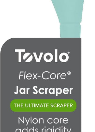 Tovolo Flex-Core Silicone Spatula Jar Scraper - Long-Handled Rubber Spatula with Angled Head for Scooping & Scraping - Heat-Resistant Spatulas for Kitchen Use, Dishwasher Safe & BPA-Free