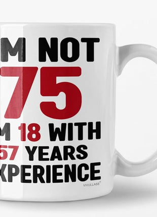 75th Birthday Coffee Mug - 75th Birthday Gifts for Men and Women - Vintage 1950, Best Gifts for Her, Him, Mom, Dad, Grandma, Grandpa - 75 Year Old Man or Woman, 75th Bday Presents Ideas 11oz Cup