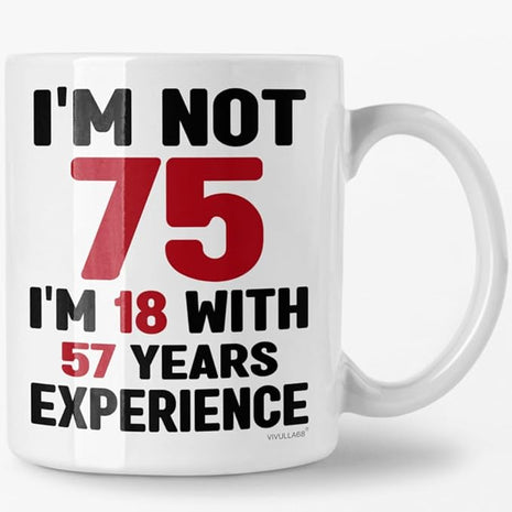 75th Birthday Coffee Mug - 75th Birthday Gifts for Men and Women - Vintage 1950, Best Gifts for Her, Him, Mom, Dad, Grandma, Grandpa - 75 Year Old Man or Woman, 75th Bday Presents Ideas 11oz Cup