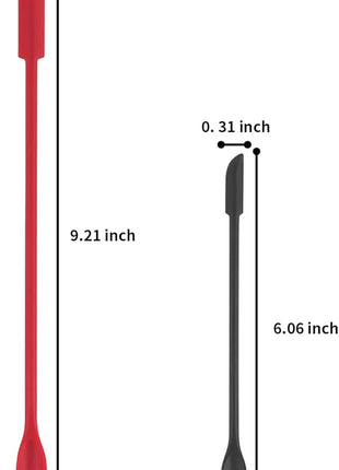 Mini Spatula Silicone Spatula Set - Cuttte 2pcs Small Makeup Scrapers for Cosmetics, Reusable Beauty Tiny Tools, Thin Jar Scraper, Get Last of Makeup Out, Black and Red