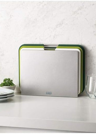 Joseph Joseph Nest 3 Piece Color Coded Cutting Board Set With Storage Stand, Large - Green