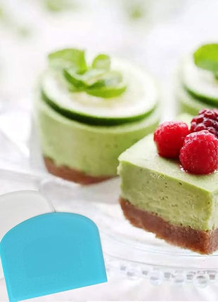 ALLTOP Bowl Spatula & Bench Scraper,Flexible Plastic Multipurpose Kitchen Pastry Cutter Tool,Food Scrappers for Bread Dough Baking Cake Fondant Icing,Set of 2 Pieces - White&Blue