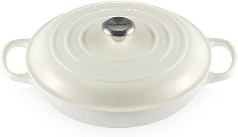 Le Creuset Enameled Cast Iron Signature Braiser, 3.5 qt., White
