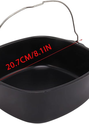 Air Fryer Accessory, 7in/8in Nonstick Air Fryer Cake Barrel, Pizza Bread Baking Pan for 3.8QT-8QT Standard Deep Fryers, Dishwasher Safe (8 inch)