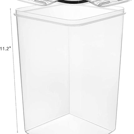 Extra Large 7qt / 6.5L/220oz Tall Food Storage Containers, WIDE & DEEP, 4-Piece Plastic Airtight Kitchen Pantry Storage Containers for Flour, Sugar, with 4 Measuring Cups,20 Labels