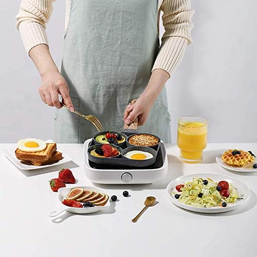 4 Egg Frying Pan,Pancake Omelette Pan,Cooker Pans 4-Cups Non-stick Cookware Aluminium Alloy Fried Divided Egg Cooker, Burger Pan for Breakfast,Pancake,Poached Egg1