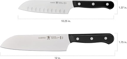 HENCKELS Solution Razor-Sharp 2-pc Knife Set, Santoku Knife 5 Inch, Santoku Knife 7 Inch, German Engineered Informed by 100+ Years of Mastery, Stainless Steel