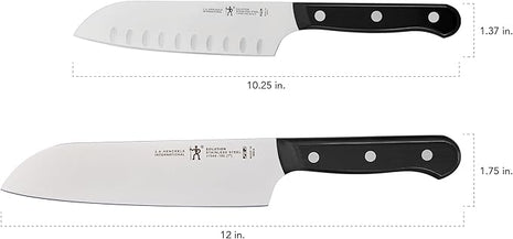 HENCKELS Solution Razor-Sharp 2-pc Knife Set, Santoku Knife 5 Inch, Santoku Knife 7 Inch, German Engineered Informed by 100+ Years of Mastery, Stainless Steel