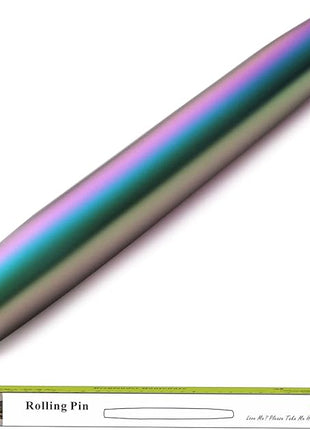 Berglander Rainbow Rolling Pin, 16.7 Inches Stainless Steel Colorful Matte Finish With Rainbow Titanium Plating Rolling Pin For Baking Pizza Dough, Pie, Cookie, Gift Ideas For Bakers.