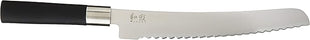 Kai Wasabi Bread Knife 9”, Wide Serrations are Gentle on Bread, Comfortable Handle Offers Secure Grip in Wet Conditions, Serrated Kitchen Knife