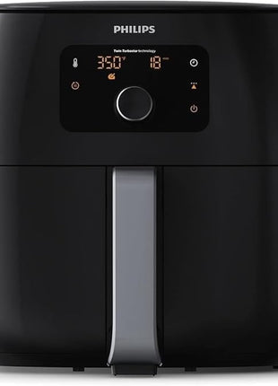 Philips Premium Airfryer XXL, Fat Removal Technology, 3lb/7qt, Rapid Air Technology, Digital Display, Keep Warm Mode, 5 Cooking Presets, HomeID App, Family Sized, Black (HD9650/96)