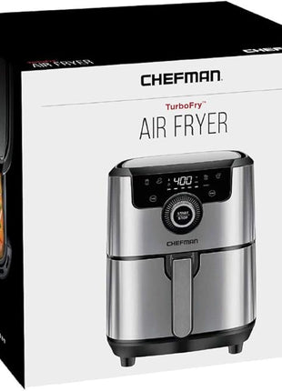 CHEFMAN Air Fryer Healthy Cooking, 4.5 Qt,User Friendly and Dual Control Temperature, Nonstick Stainless Steel, Dishwasher Safe Basket, w/ 60 Minute Timer & Auto Shutoff