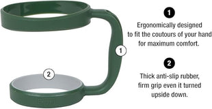 F-32 Handle - 19 COLORS - 30oz Size - Compatible with 30 oz YETI and 30 oz. OZARK TRAIL Tumbler Travel Mug - BPA FREE (30OZ, HUNTER GREEN, 1 Count (Pack of 1))