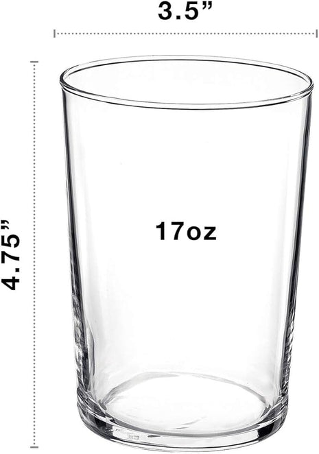 Bormioli Rocco Bodega Collection Glassware – Set Of 12 Maxi 17 Ounce Drinking Glasses For Water, Beverages & Cocktails – 17oz Clear Tempered Glass Tumblers, Transparent