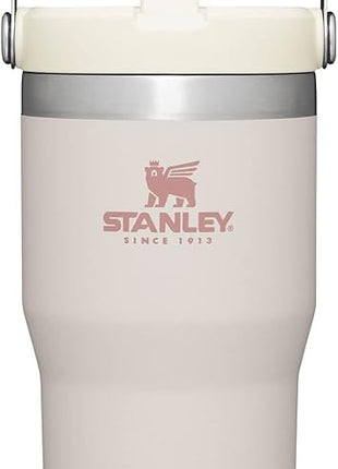 Stanley IceFlow Flip Straw Tumbler with Handle 20 oz | Twist On Lid and Flip Up Straw | Leak Resistant Water Bottle | Insulated Stainless Steel |BPA-Free | Rose Quartz