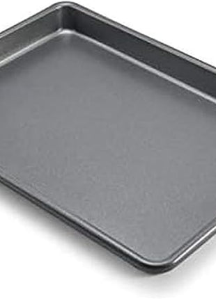 Chicago Metallic Commercial II Non-Stick Small Cookie/Baking Sheet. Perfect for making jelly rolls, cookies, pastries, one-pan meals, and more,12.25 by 8.75, Gray