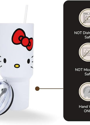 Bioworld Hello Kitty 40 Oz. Stainless Steel Tumbler With Leak-Proof Lid