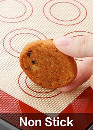 Stainless Steel Baking Sheet Tray Cooling Rack with Silicone Baking Mat Set, Cookie Pan with Cooling Rack, Set of 6 (2 Sheets + 2 Racks + 2 Mats), Size 16 x 12 x 1 Inch, Easy Clean