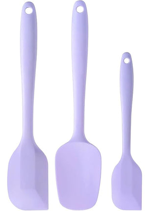 5 Piece Purple Silicone Spatula Set, Heat Resistant Rubber Spatulas Set, Silicone Kitchen Utensils Set Dishwasher Safe for Nonstick Cookware