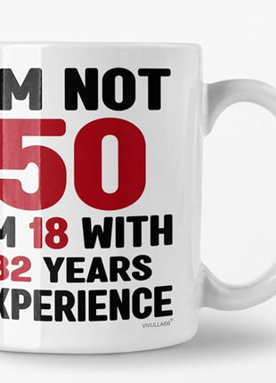 50th Birthday Mug, 1975 Vintage Coffee Cup for Women, Men, Her, Him, Best Fabulous Gift Idea for Wife, Husband, Mom, Dad, Sister, Friend Turning Fifty, Funny Gag Present, Happy 50 Year Old Celebration