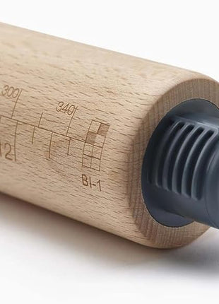 Joseph Joseph PrecisionPin - Rolling Pin with adjustable pastry thickness, Baking and dough rollers, Beech Wood, Pastel Blue