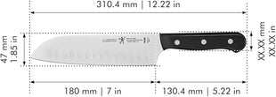 HENCKELS Solution Razor-Sharp Hollow Edge Santoku Knife 7 inch, German Engineered Informed by 100+ Years of Mastery, Black/Stainless Steel