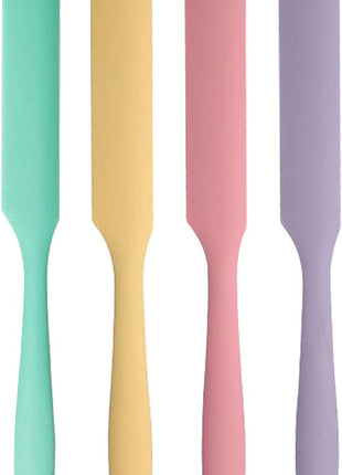 4 Pcs Silicone Jar Spatula Set - Long Handle Sourdough Scraper, Skinny Spatula for Jars, Bottles, and Containers, Non-Stick Heat Resistant Cake Cream Spatulas