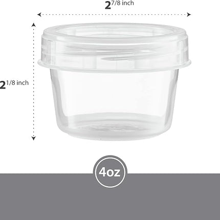 (4 Ounce 10 Pack) Clear Twist cap Containers Clear with Screw on Lids Twist Top Food Storage Freezer Containers